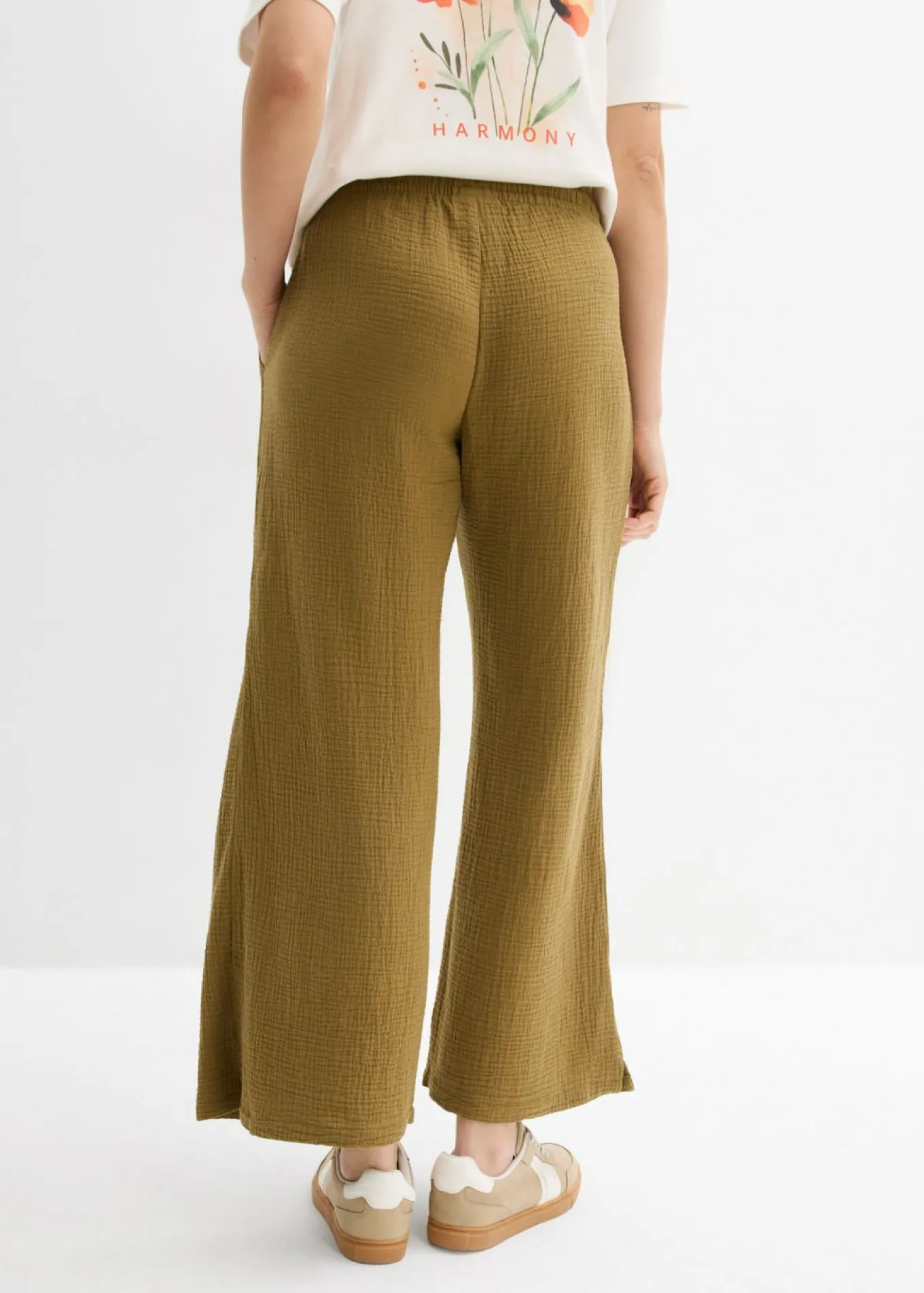 Pantalón palazzo de muselina