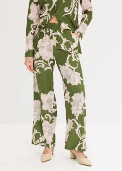 Pantalón palazzo de satén fluido