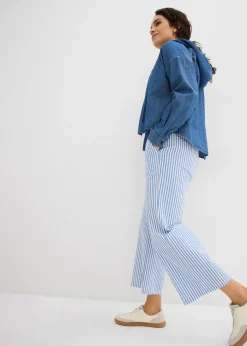 Pantalón palazzo estilo milrayas, largo 7/8