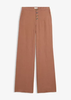 Pantalón palazzo largo con lino