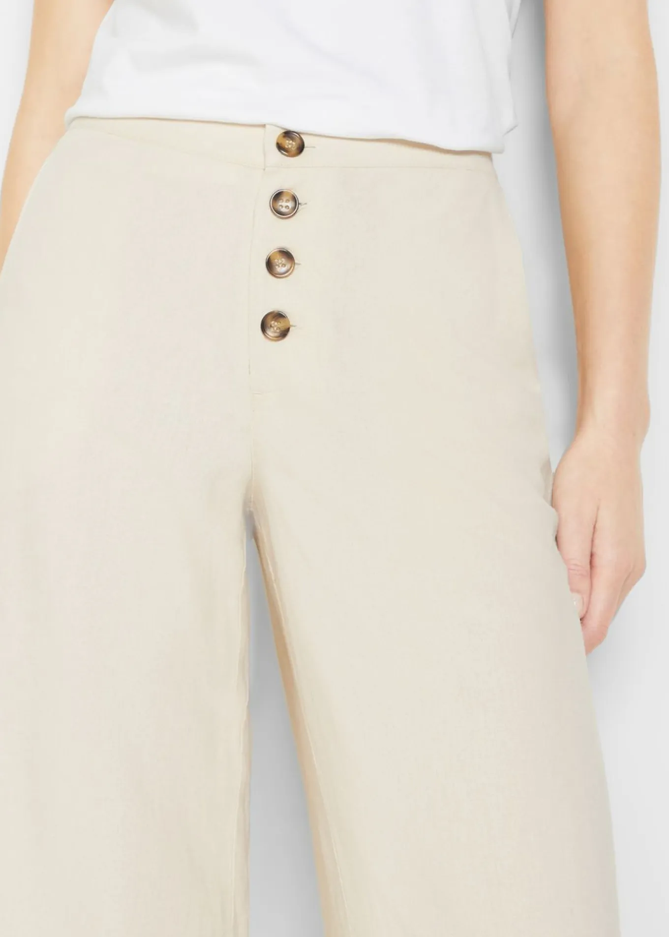 Pantalón palazzo largo con lino