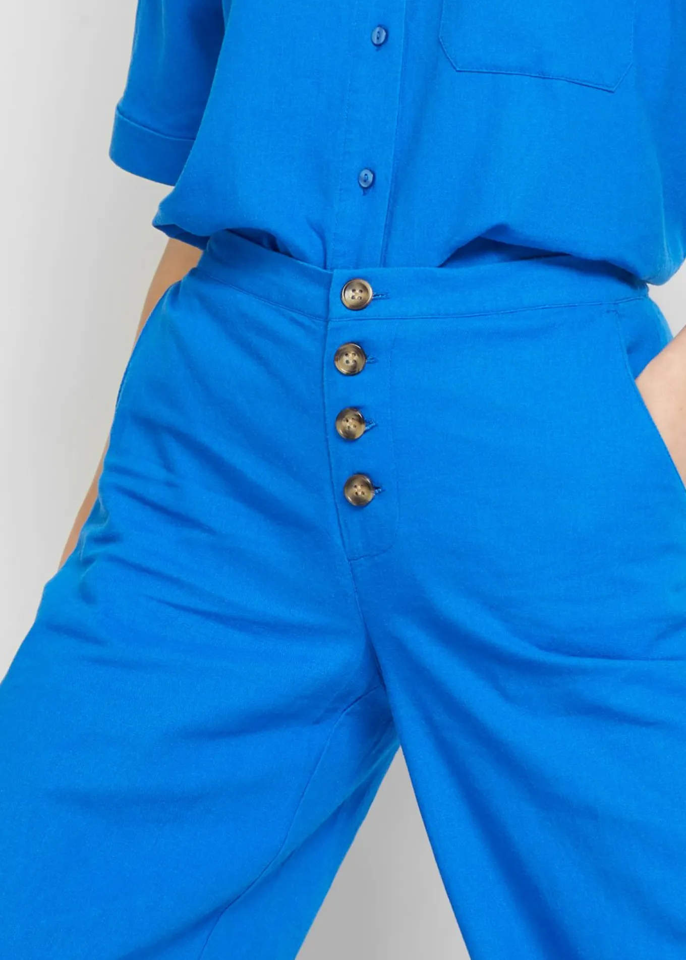 Pantalón palazzo largo con lino