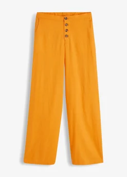 Pantalón palazzo largo con lino