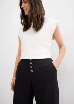 Pantalón palazzo largo con lino