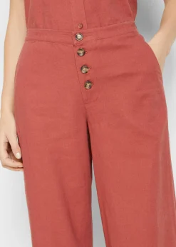 Pantalón palazzo largo con lino