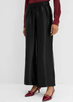Pantalón palazzo satinado con cinturilla cómoda