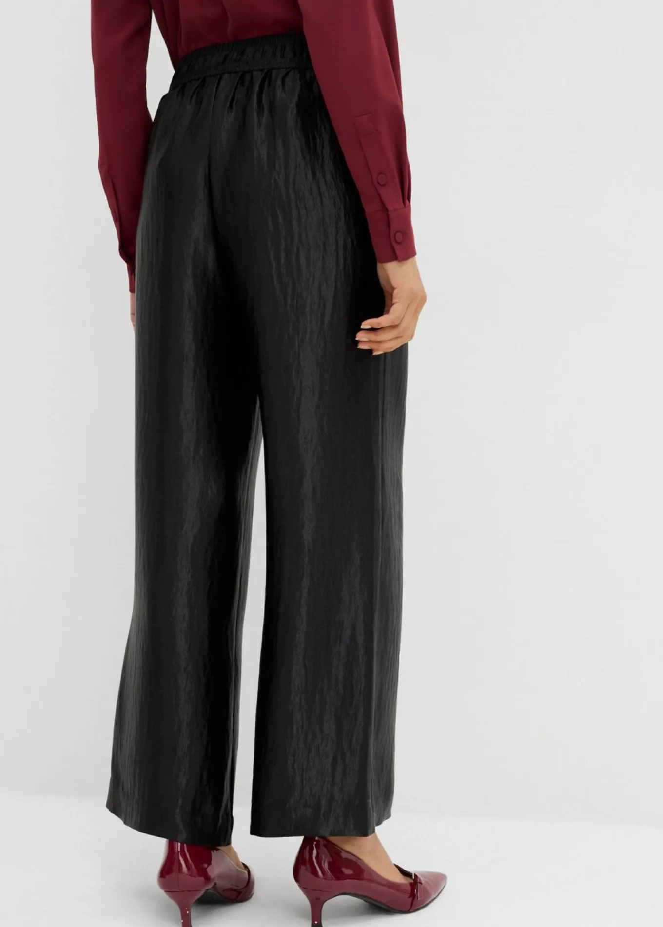 Pantalón palazzo satinado con cinturilla cómoda
