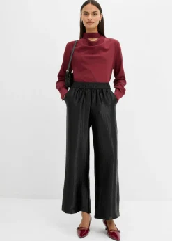 Pantalón palazzo satinado con cinturilla cómoda
