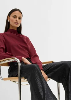 Pantalón palazzo satinado con cinturilla cómoda