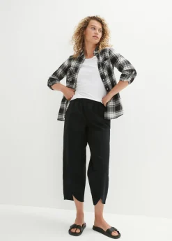 Pantalón pirata de mezcla de lino ligero