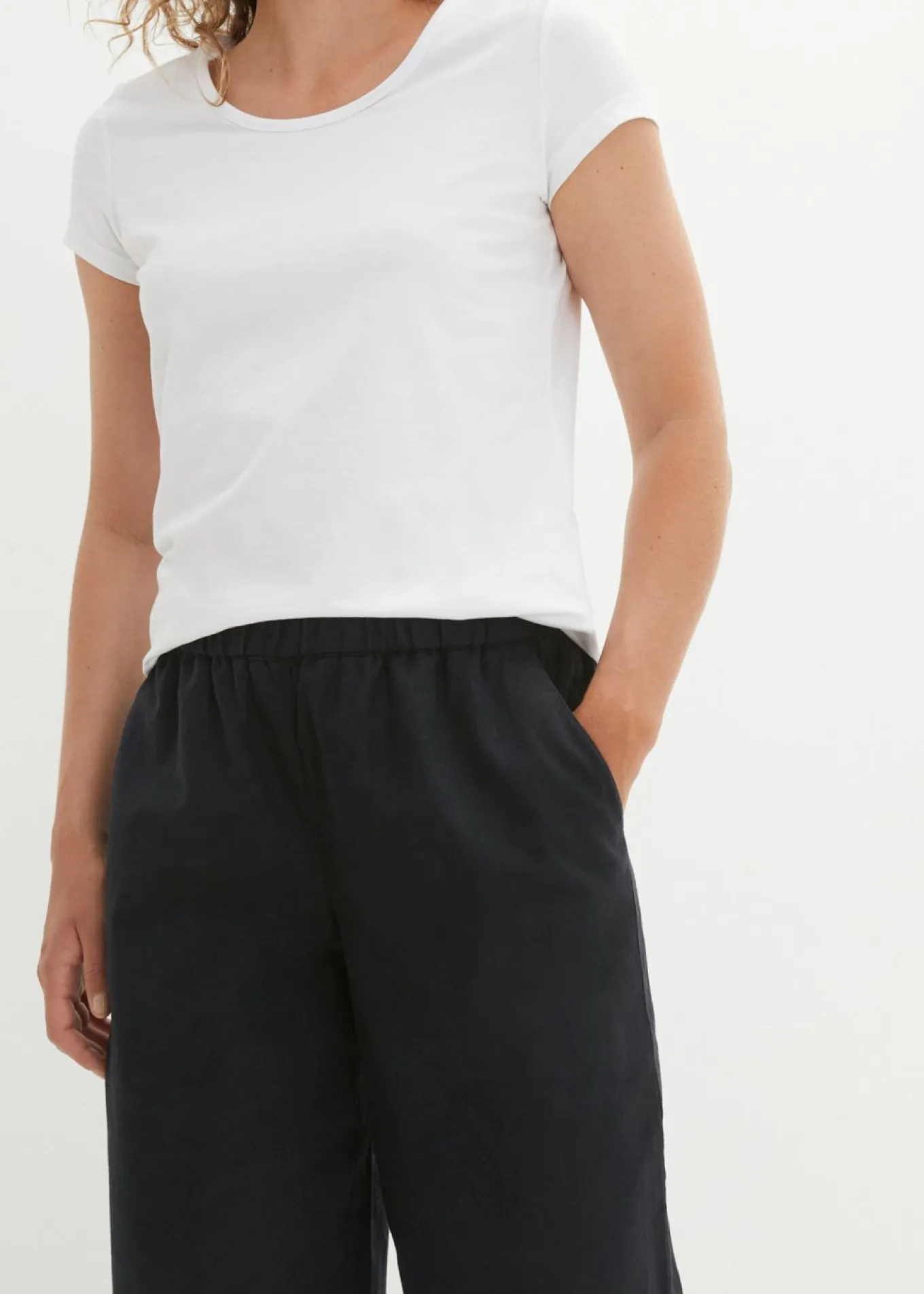 Pantalón pirata de mezcla de lino ligero