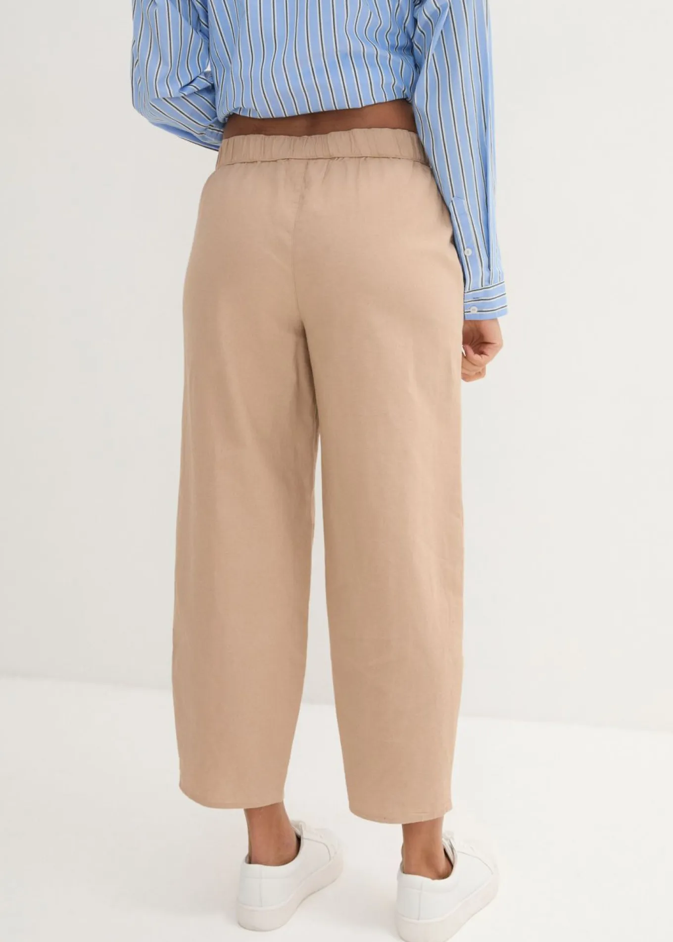 Pantalón pirata de mezcla de lino ligero