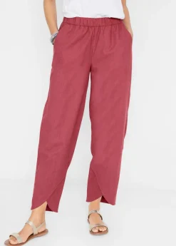 Pantalón pirata de mezcla de lino ligero