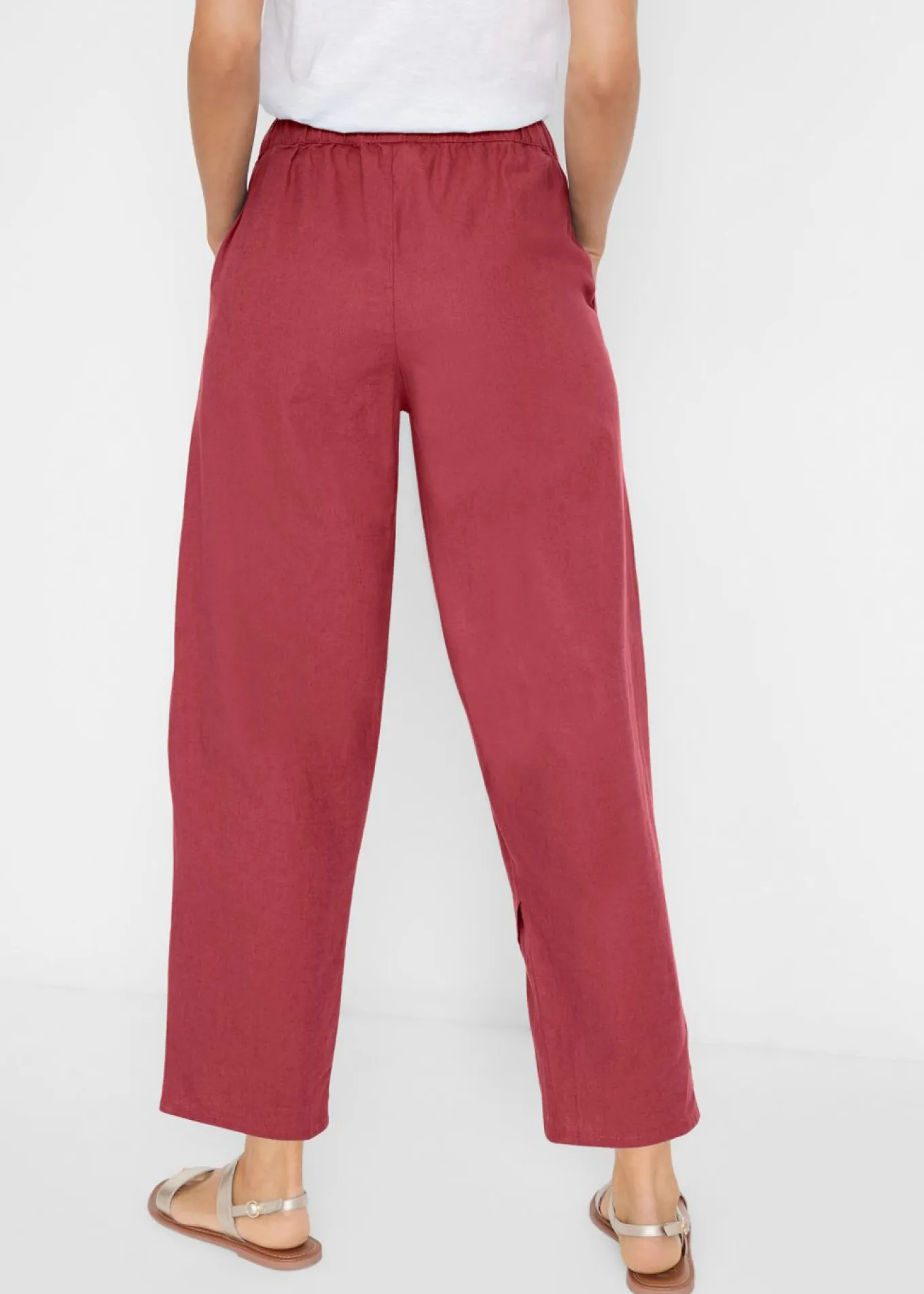 Pantalón pirata de mezcla de lino ligero