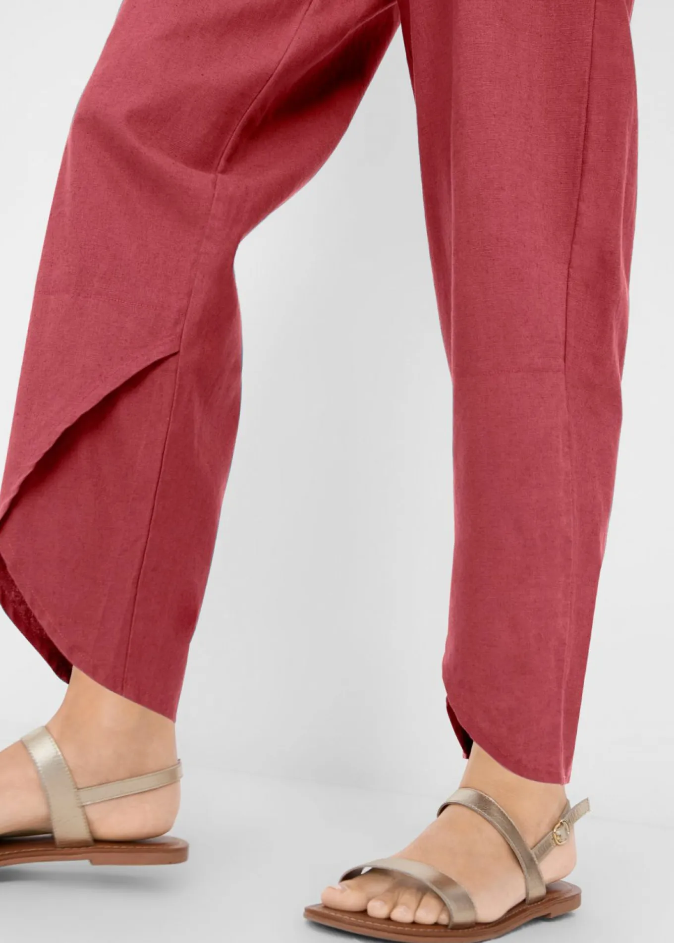 Pantalón pirata de mezcla de lino ligero