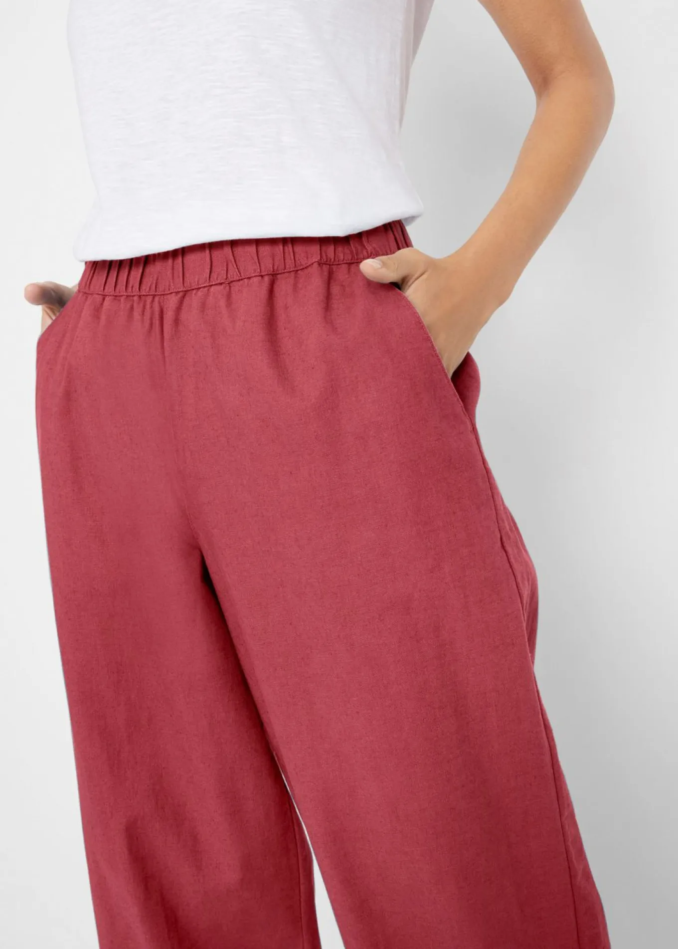 Pantalón pirata de mezcla de lino ligero