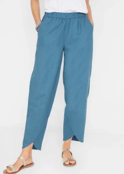 Pantalón pirata de mezcla de lino ligero