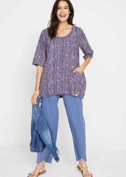 Pantalón pirata de mezcla de lino ligero