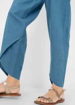 Pantalón pirata de mezcla de lino ligero