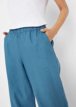 Pantalón pirata de mezcla de lino ligero