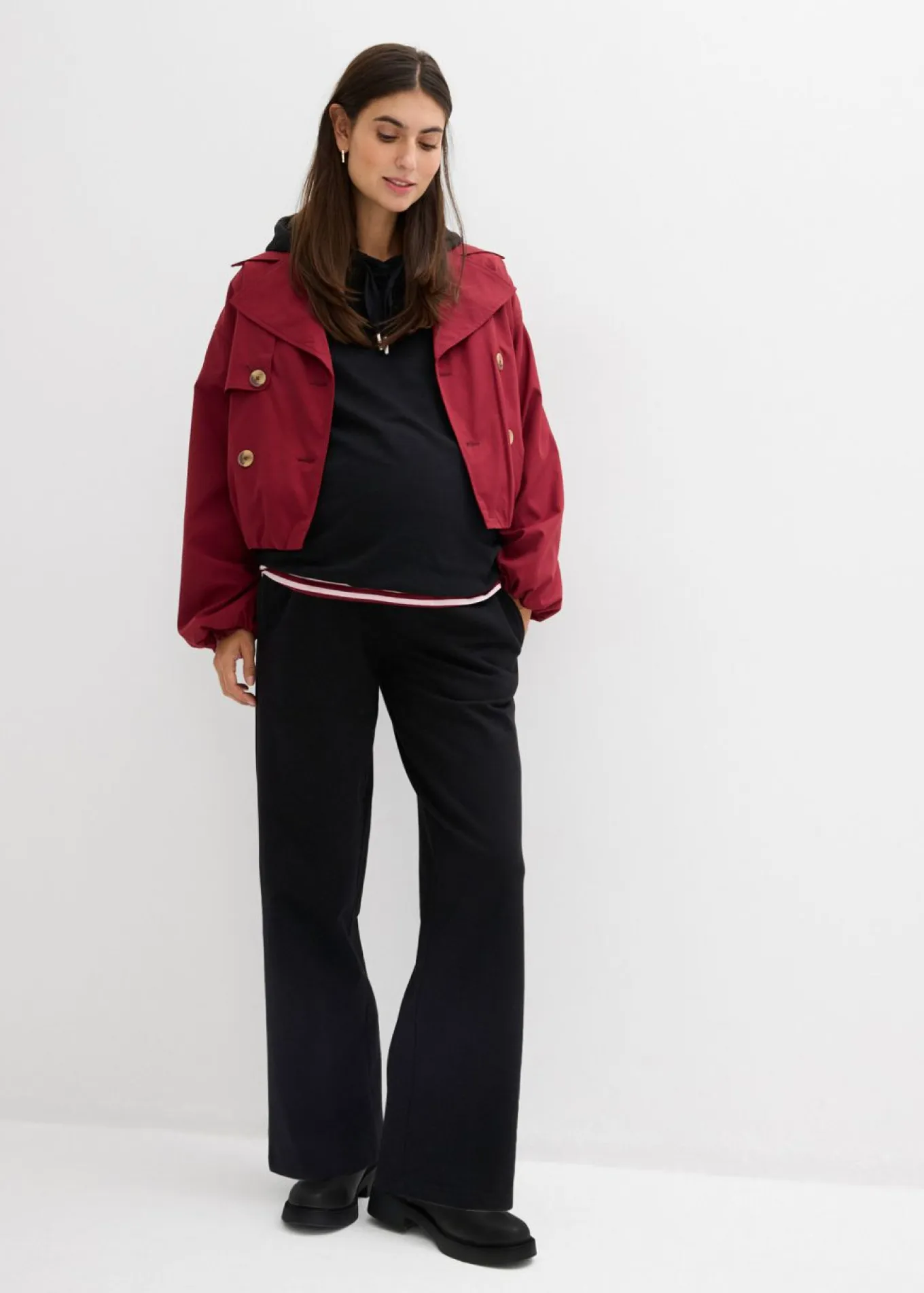 Pantalón premamá de chándal 2 en 1 con banda abdominal ajustable
