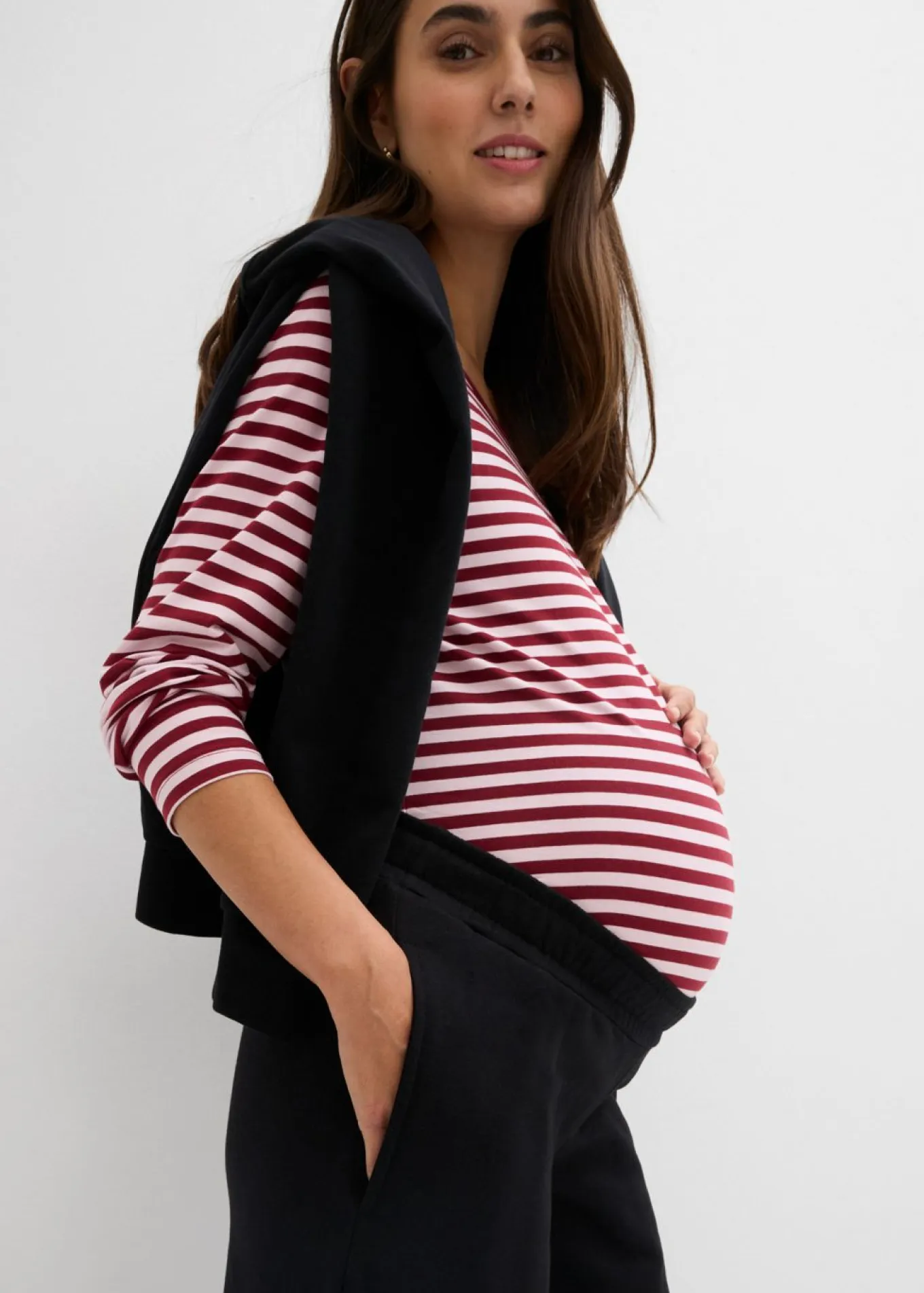 Pantalón premamá de chándal 2 en 1 con banda abdominal ajustable