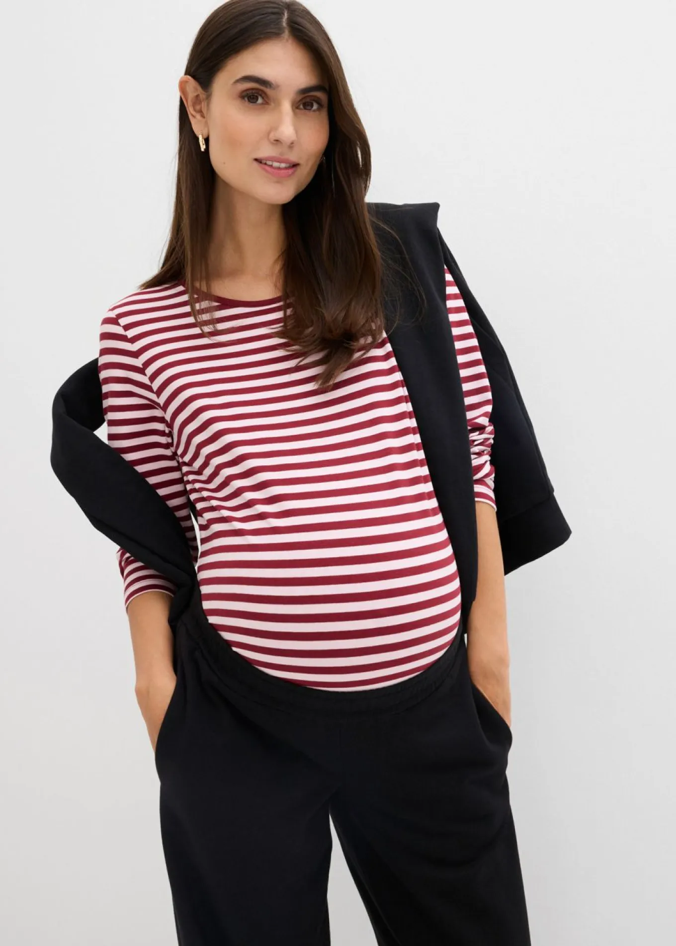 Pantalón premamá de chándal 2 en 1 con banda abdominal ajustable
