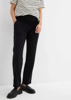 Pantalón premamá de lino con pernera recta