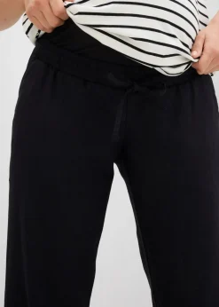 Pantalón premamá de lino con pernera recta
