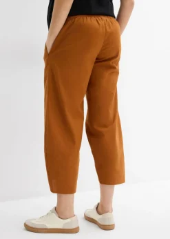 Pantalón premamá de lino y algodón con banda abdominal