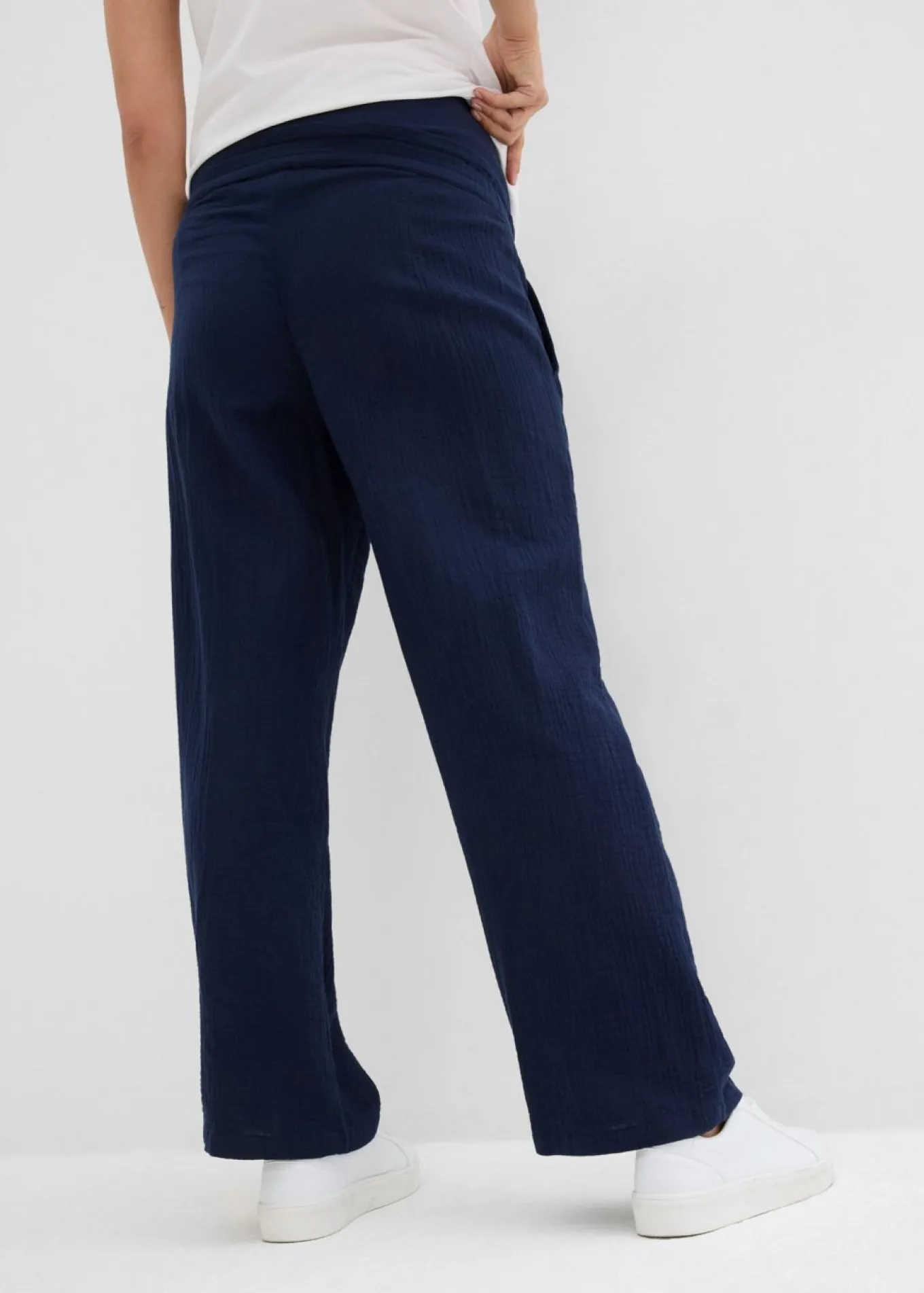 Pantalón premamá de muselina de algodón puro con corte holgado