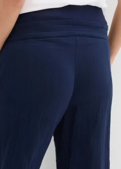 Pantalón premamá de muselina de algodón puro con corte holgado