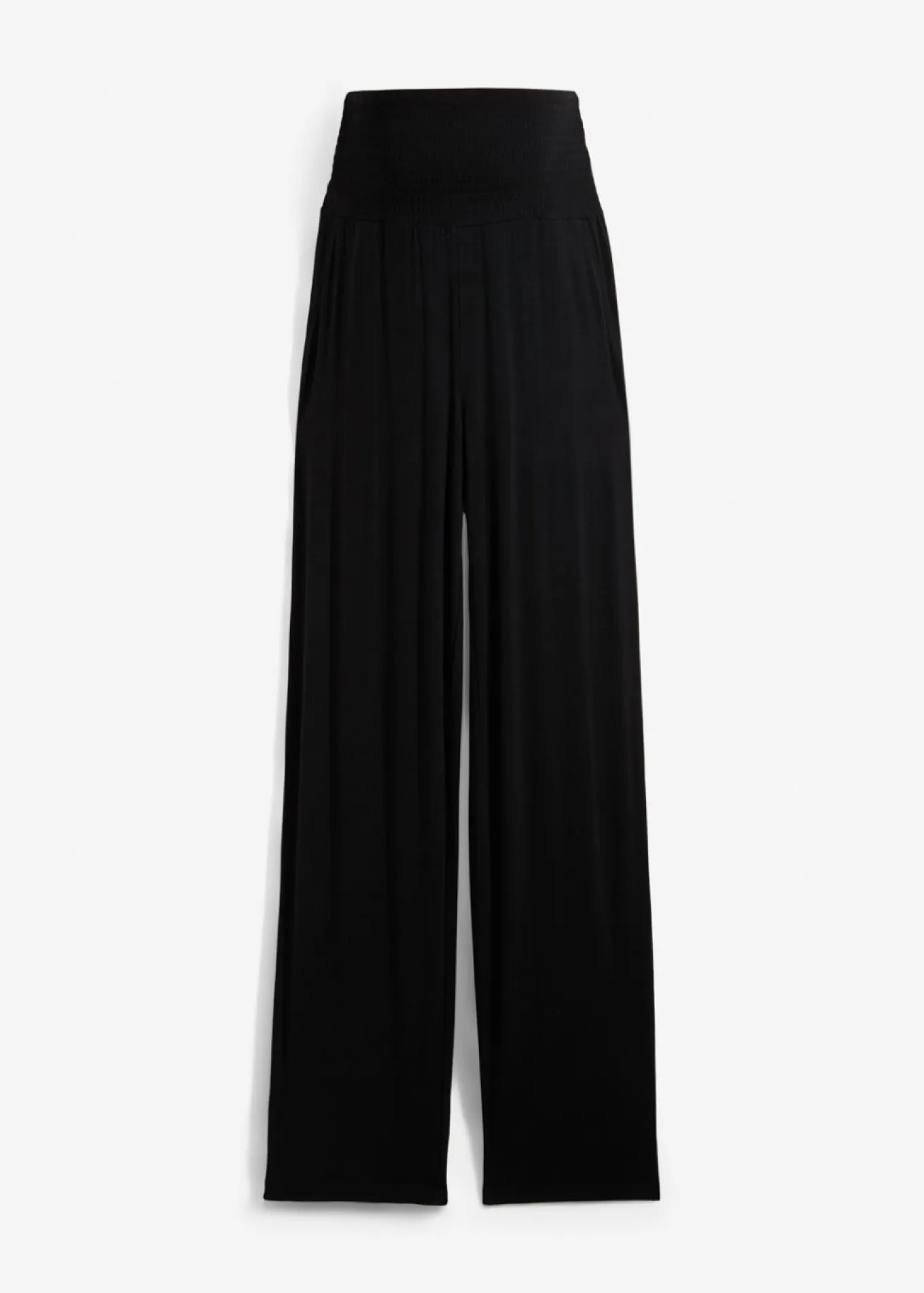 Pantalón premamá de punto con cintura de nido de abeja y perneras rectas