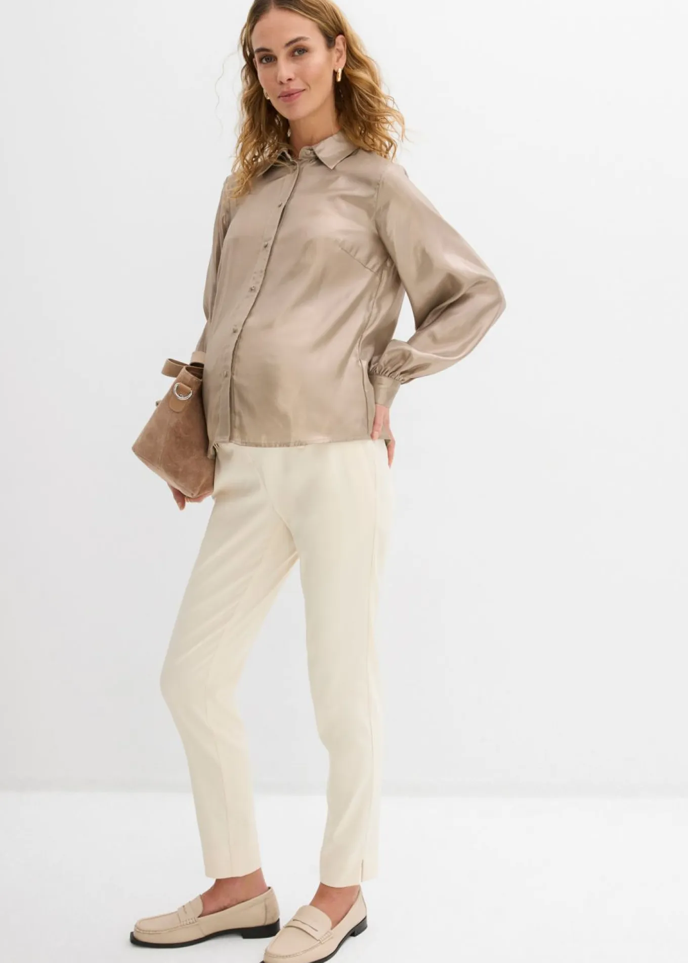 Pantalón premamá elástico con pernera acampanada