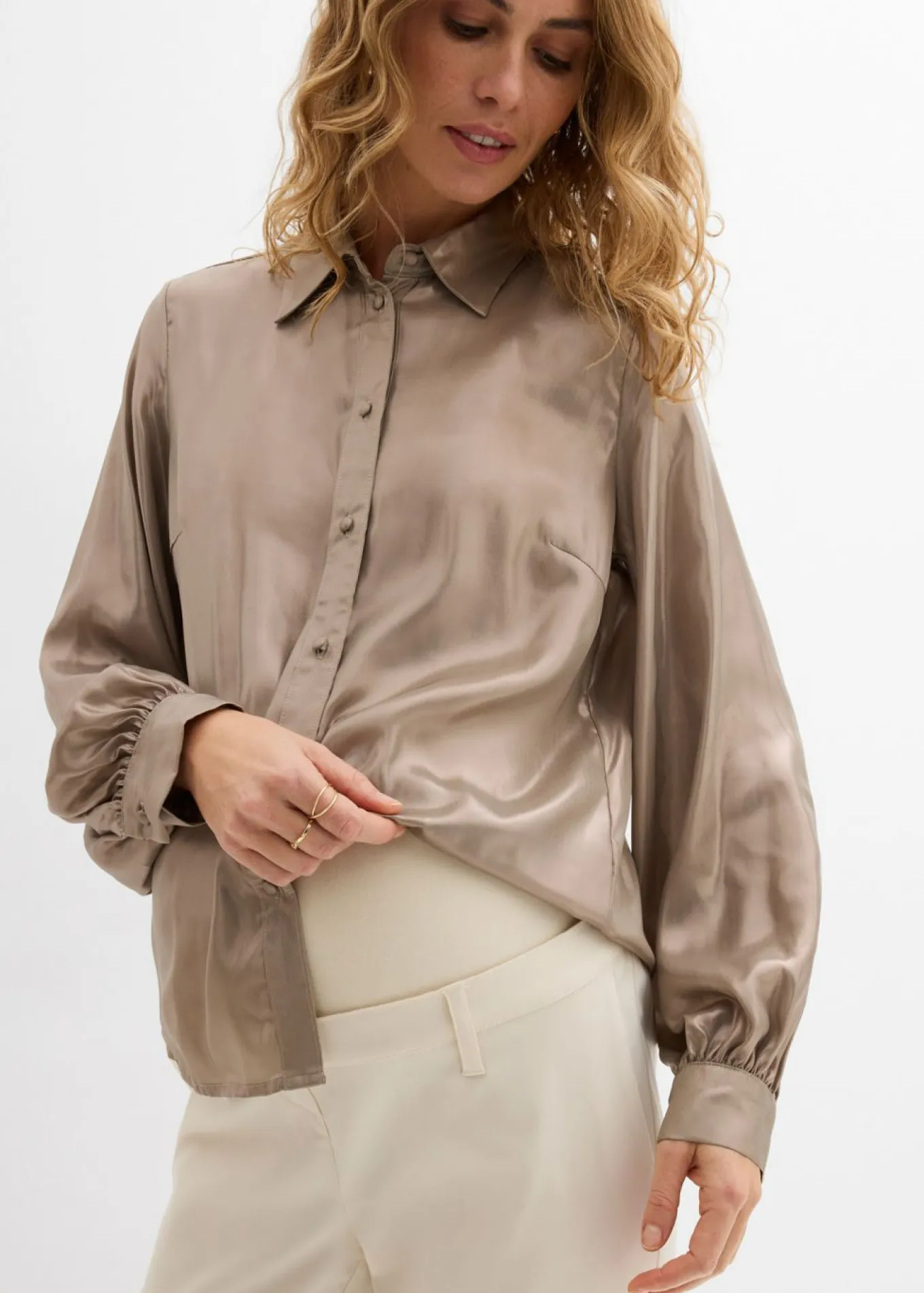Pantalón premamá elástico con pernera acampanada