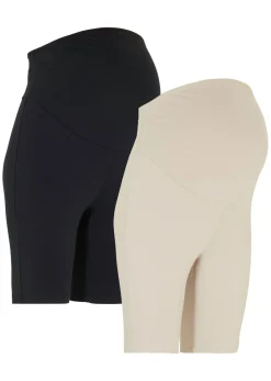 Pantalón premamá estilo ciclista de algodón orgánico (2 unidades)
