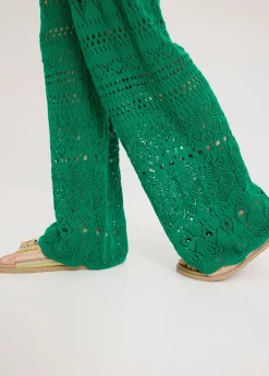 Pantalón sin cierre con patrón de punto calado