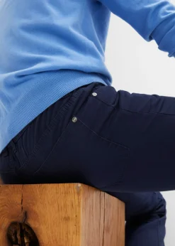 Pantalón sin cierre de algodón puro con corte recto y regular