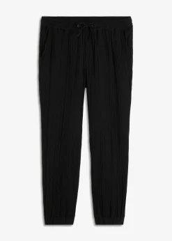 Pantalón sin cierre de muselina con corte regular y tapered