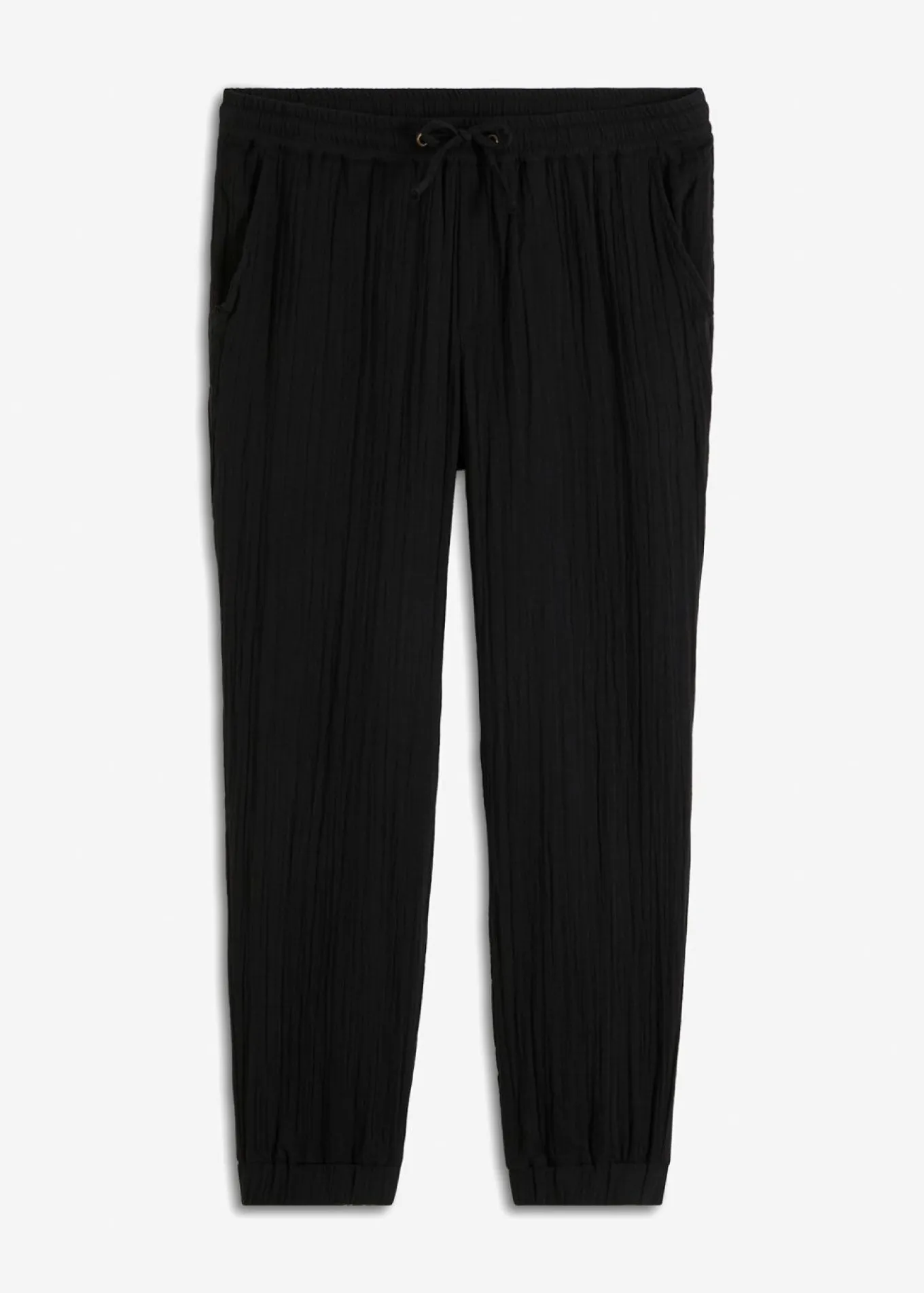 Pantalón sin cierre de muselina con corte regular y tapered