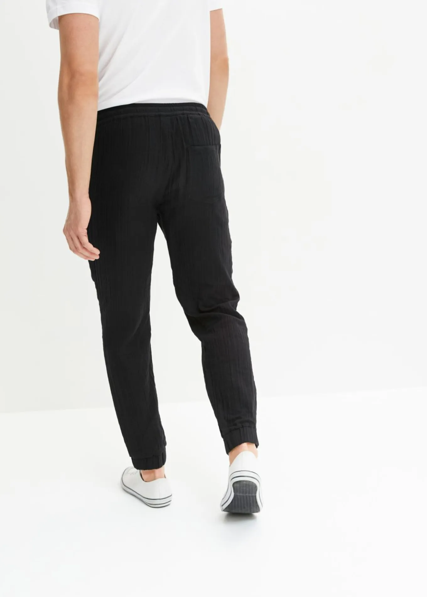 Pantalón sin cierre de muselina con corte regular y tapered