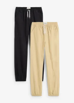 Pantalón sin cierre, regular fit, de algodón puro (2 unidades)