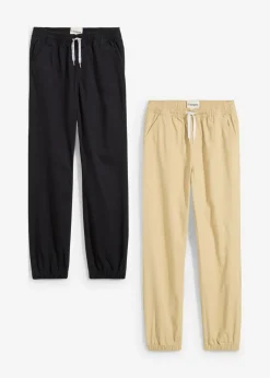 Pantalón sin cierre, regular fit, de algodón puro (2 unidades)