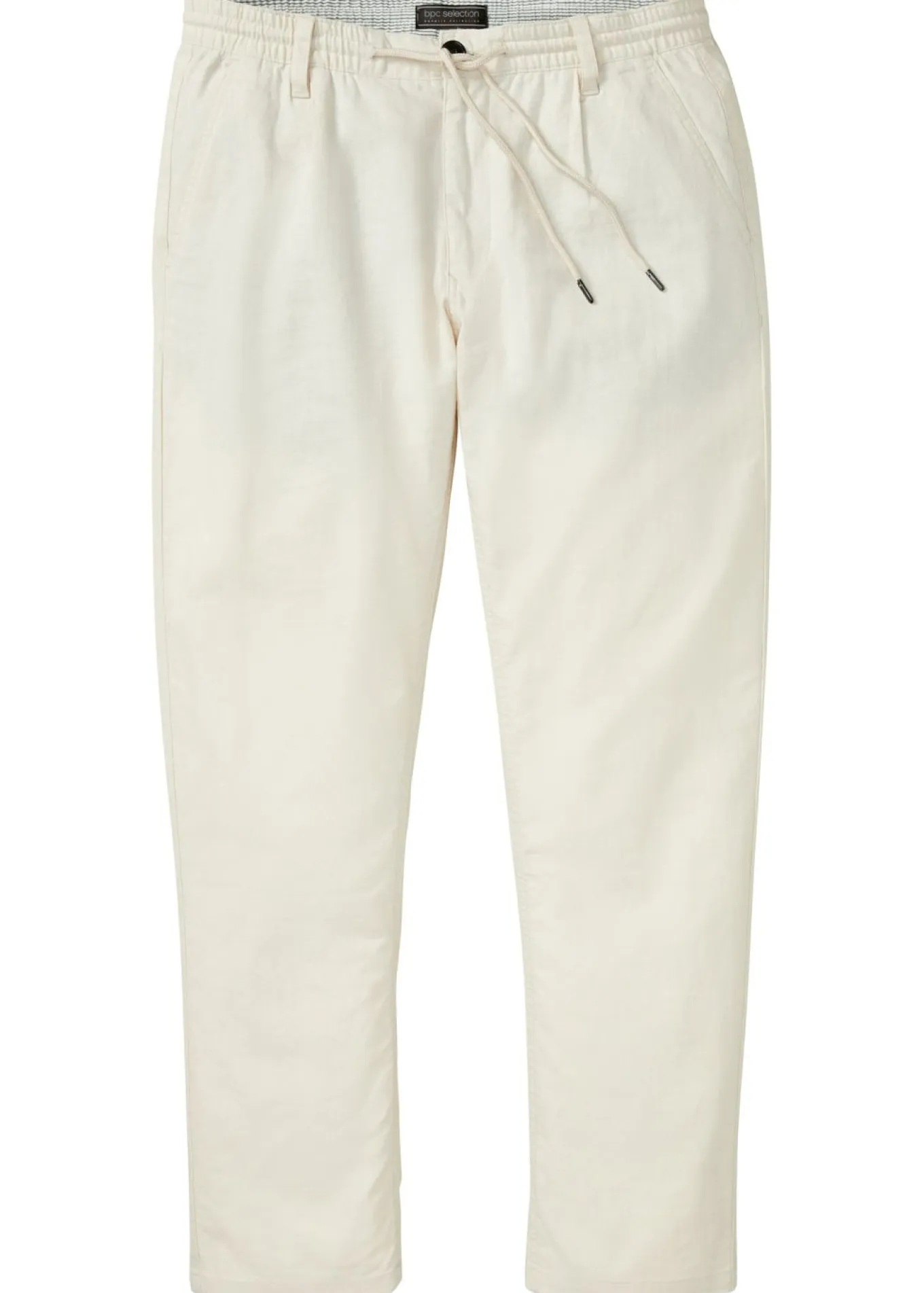 Pantalón sin cierre straight, relaxed fit, de mezcla de lino ligera