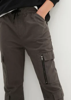 Pantalón sin cierre tipo cargo con corte regular de algodón puro