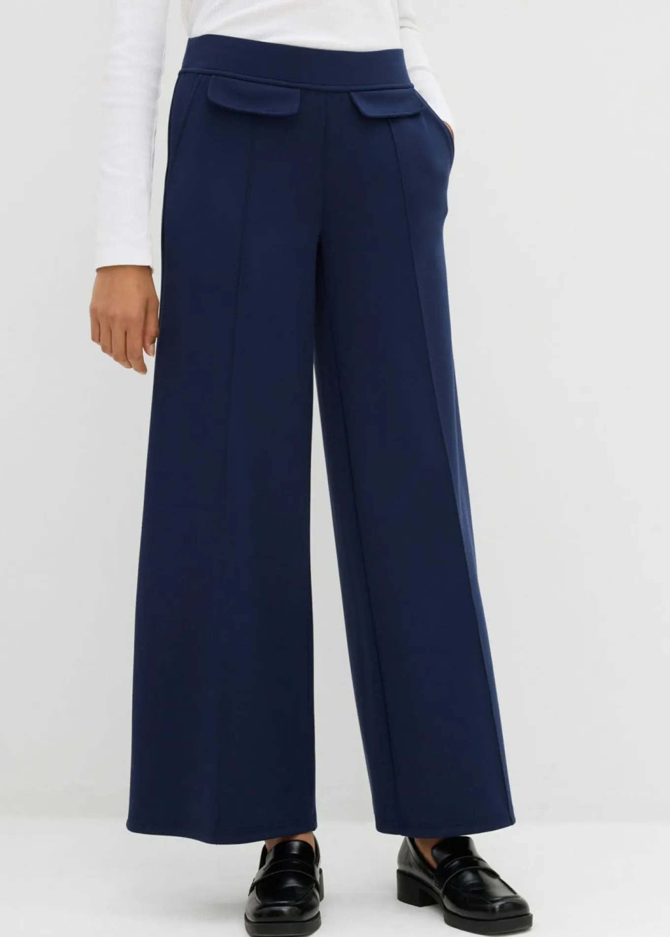 Pantalón tipo bootcut de mezcla de viscosa ligeramente brillante