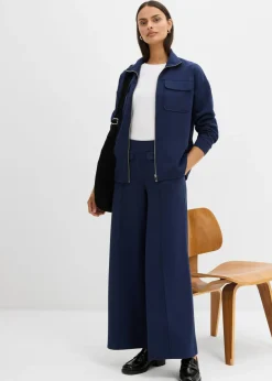 Pantalón tipo bootcut de mezcla de viscosa ligeramente brillante