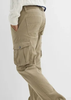 Pantalón tipo cargo con corte regular, diseño recto y cinturilla elástica