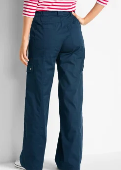 Pantalón tipo cargo de algodón, mid waist