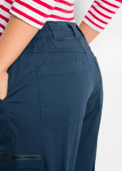 Pantalón tipo cargo de algodón, mid waist